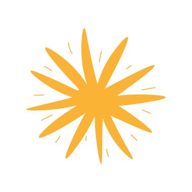 El çizimi parlak yıldız. Kutlama tasarımı için elle çizilmiş soyut bir çizim. Geometrik şekil.