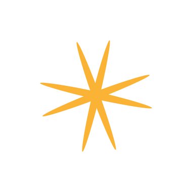 El çizimi parlak yıldız. Kutlama tasarımı için elle çizilmiş soyut bir çizim. Geometrik şekil.