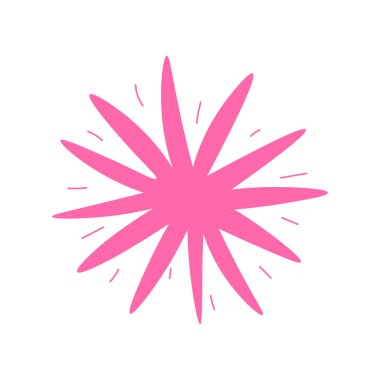 El çizimi parlak yıldız. Kutlama tasarımı için elle çizilmiş soyut bir çizim. Geometrik şekil.