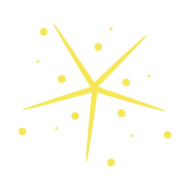 El çizimi parlak yıldız. Kutlama tasarımı için elle çizilmiş soyut bir çizim. Geometrik şekil.