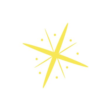 El çizimi parlak yıldız. Kutlama tasarımı için elle çizilmiş soyut bir çizim. Geometrik şekil.