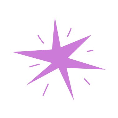 El çizimi parlak yıldız. Kutlama tasarımı için elle çizilmiş soyut bir çizim. Geometrik şekil.