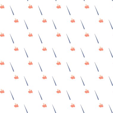 Paintbrush in flat style seamless pattern. School vector print. Hobby concept.