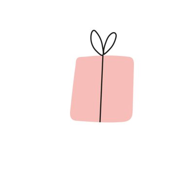 Süslü hediye kutusu. Yaylarla süslenmiş parlak ambalajlı tatil hediyesi. Vektör illüstrasyonu, her amaç için harika tasarım