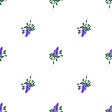 Lilac branch. Colorful flowers with four petals. Vector illustration , perfect for print, wedding design