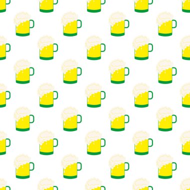 İrlanda birası. Vektör tatil illüstrasyonu. Patrick ikonu. Ekim Festivali partisi.