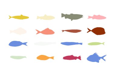 Cute black silhouette fish vector illustration icon. Tropical fish, sea fish, aquarium fish