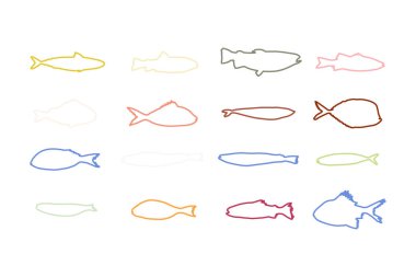 Cute black silhouette fish vector illustration icon. Tropical fish, sea fish, aquarium fish