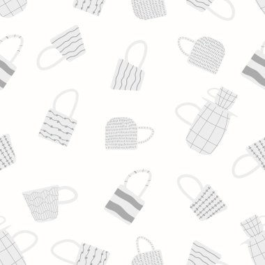 Ceramic mug for tea or coffee. Vector seamless pattern with cup. Great design for any purposes.