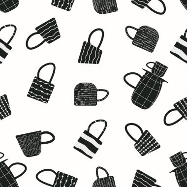 Ceramic mug for tea or coffee. Vector seamless pattern with cup. Great design for any purposes.