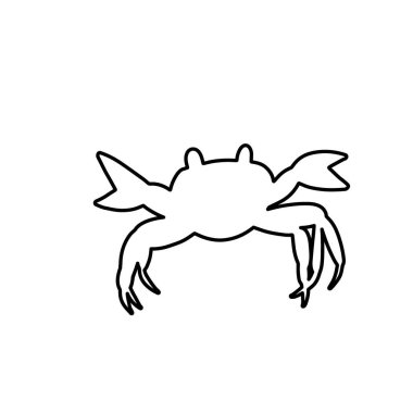 Line silhouette crab in Scandinavian style on a white background. Vector hand drawn kids illustration. Sea ocean. Underwater world