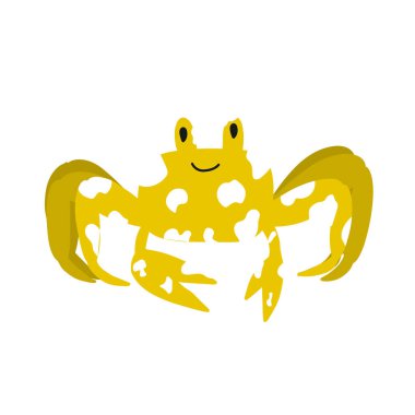 Cute crab in Scandinavian style on a white background. Vector hand drawn kids illustration. Sea ocean. Underwater world