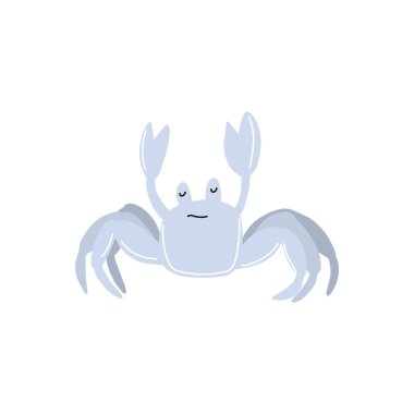 Cute crab in Scandinavian style on a white background. Vector hand drawn kids illustration. Sea ocean. Underwater world