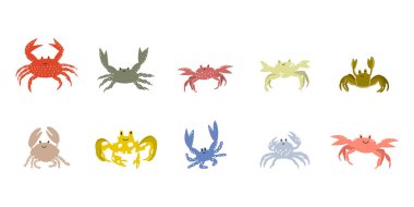 Cute crab in Scandinavian style on a white background. Vector hand drawn kids illustration. Sea ocean. Underwater world