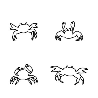 Line silhouette crab in Scandinavian style on a white background. Vector hand drawn kids illustration. Sea ocean. Underwater world