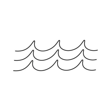 Ocean wave icon. Wave line and wavy zigzag lines. Vector illustration.