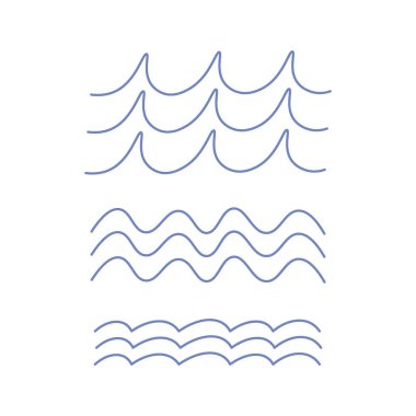 Ocean wave icon. Wave line and wavy zigzag lines. Vector illustration.