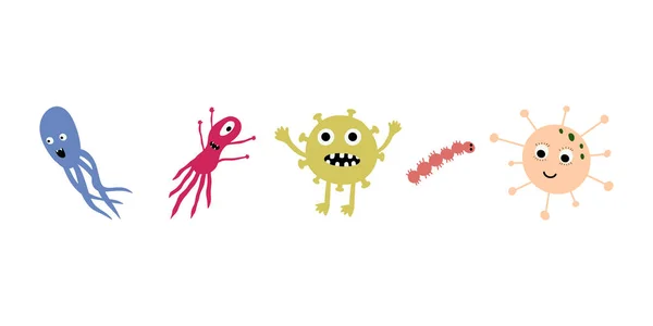 Милий Мікроорганізм Ізольований Білому Тлі Інфекційний Зародок Протестувальник Мікроб Хвороби — стоковий вектор