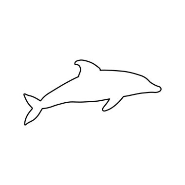 Denizci Yunus. Deniz altı hayvanı. Vektör illüstrasyonu