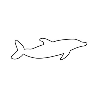 Denizci Yunus. Deniz altı hayvanı. Vektör illüstrasyonu