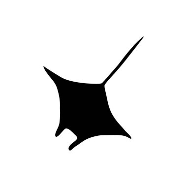 Stingray Balığı Karakteri derin arka planda Karadeniz Hayvanı. Vahşi yaşam çizimi. Vektör illüstrasyonu.