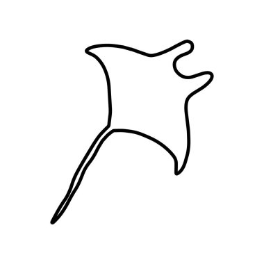 Stingray Balığı Karakteri derin arka planda Karadeniz Hayvanı. Vahşi yaşam çizimi. Vektör illüstrasyonu.