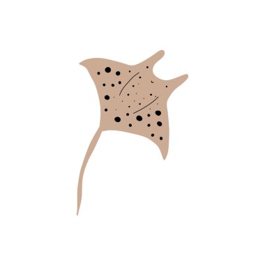 Stingray Balığı Karakteri derin arka planda Karadeniz Hayvanı. Vahşi yaşam çizimi. Vektör illüstrasyonu.