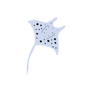 Stingray Balığı Karakteri derin arka planda Karadeniz Hayvanı. Vahşi yaşam çizimi. Vektör illüstrasyonu.