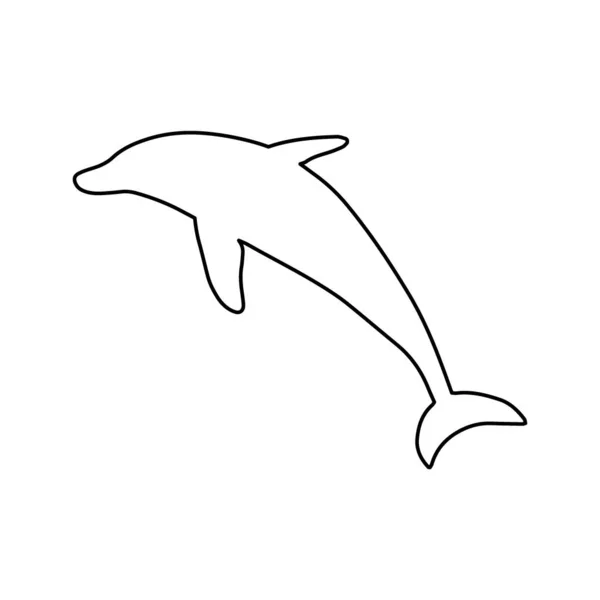 Delfin Morski Morskie Podwodne Zwierzę Ilustracja Wektora — Wektor stockowy