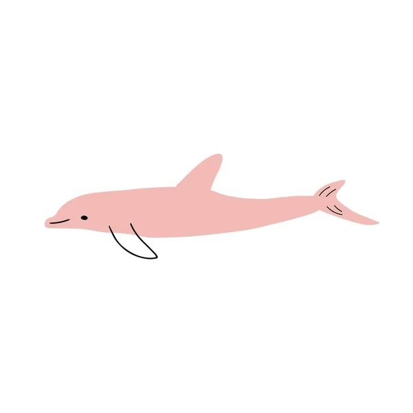Denizci Yunus Deniz Altı Hayvanı Vektör Illüstrasyonu — Stok Vektör