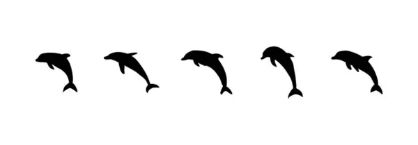 Golfinho Náutico Mar Subaquático Animal Ilustração Vetorial — Vetor de Stock