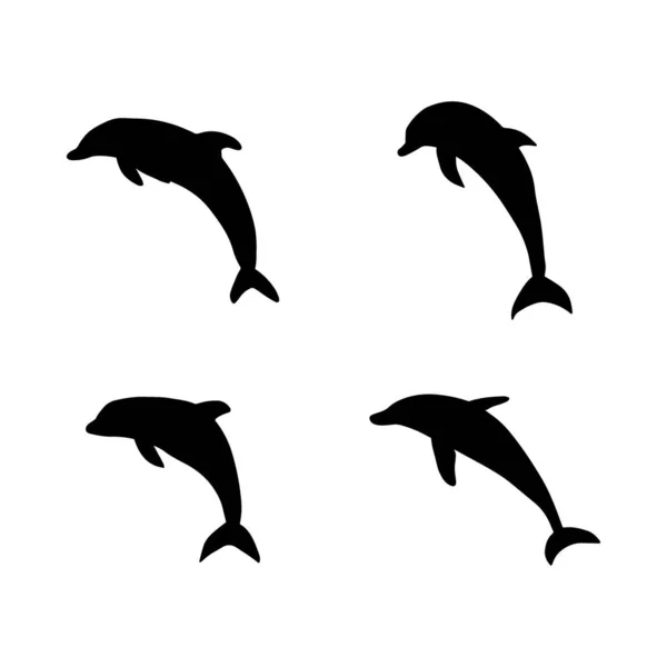 Námořní Delfín Mořské Podvodní Zvíře Vektorová Ilustrace — Stockový vektor