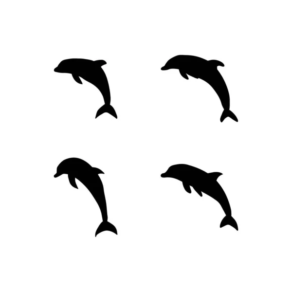 Delfino Nautico Animali Sottomarini Marini Illustrazione Vettoriale — Vettoriale Stock