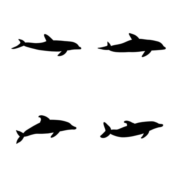 Dauphin Marin Mer Animaux Sous Marins Illustration Vectorielle — Image vectorielle