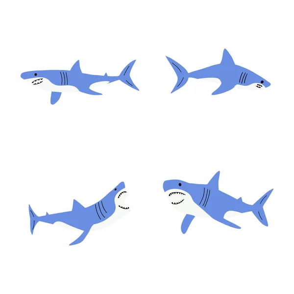 Köpekbalığı Deniz Hayvanı Skandinav Tarzında Bir Deniz Hayvanı — Stok Vektör