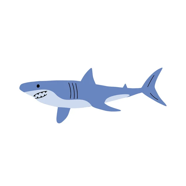 Tiburón Animal Marino Animal Marino Estilo Escandinavo — Vector de stock