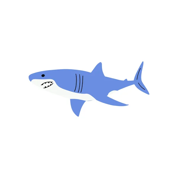 サメだ 海の動物 北欧風の海洋動物 — ストックベクタ