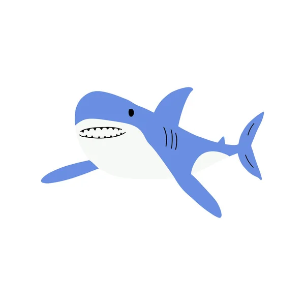 Rekin Morskie Zwierzę Zwierzęta Morskie Stylu Skandynawskim — Wektor stockowy