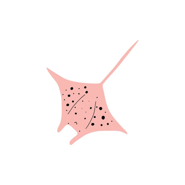 Poisson Stingray Caractère Animal Mer Noire Sur Fond Profond Illustration — Image vectorielle