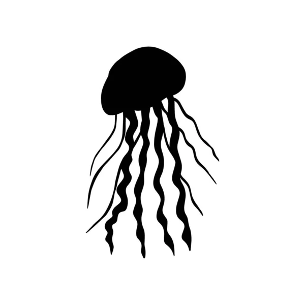 Jellyfish Character Sea Animal Deep Background Wild Life Illustration Vector — Stock Vector