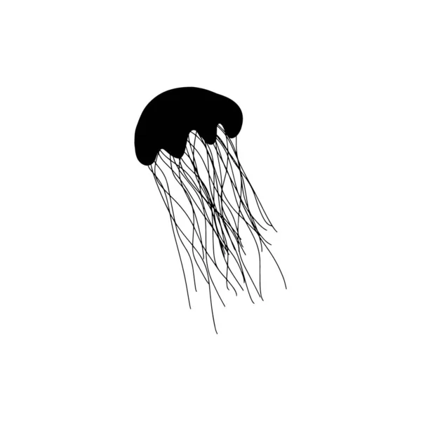 Медуза Характер Морских Животных Глубоком Фоне Дикая Жизнь Иллюстрация Векторная — стоковый вектор