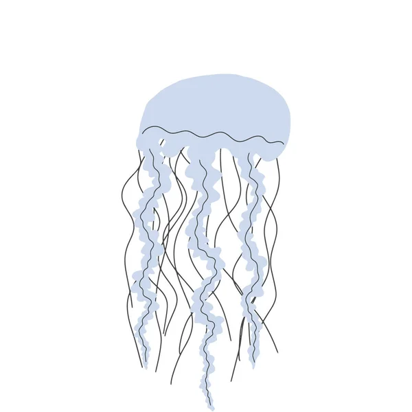 Medúzy Charakter Mořské Zvíře Hlubokém Pozadí Ilustrace Divokého Života Vektorová — Stockový vektor