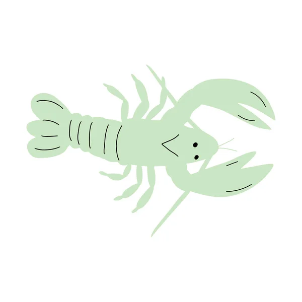 Crayfish Χαρακτήρας Θαλασσινό Ζώο Βάθος Εικονογράφηση Άγριας Ζωής Κόσμος Των — Διανυσματικό Αρχείο