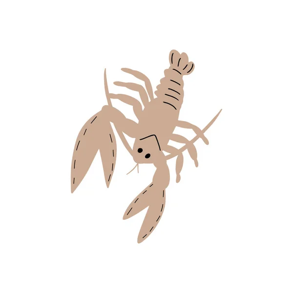 Crayfish Χαρακτήρας Θαλασσινό Ζώο Βάθος Εικονογράφηση Άγριας Ζωής Κόσμος Των — Διανυσματικό Αρχείο