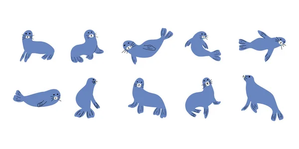Seal Charakter Mořské Zvíře Hlubokém Pozadí Ilustrace Divokého Života Svět — Stockový vektor