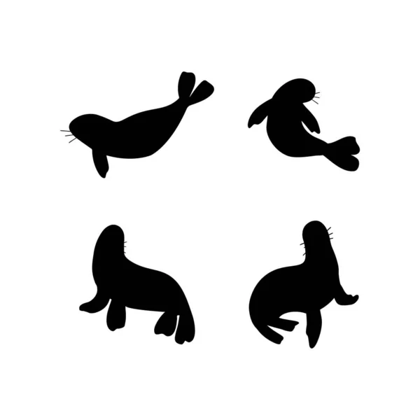 Seal Character Sea Animal Deep Background Wild Life Illustration Underwear — Vector de stock