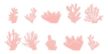 Coral. Underwater element. Vector illustration in scandinavian style. Sea ocean.