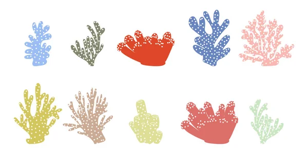 Coral Underwater Element Vector Illustration Scandinavian Style Sea Ocean —  Vetores de Stock