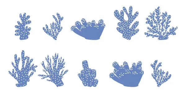 Corail Élément Sous Marin Illustration Vectorielle Dans Style Scandinave Océan — Image vectorielle