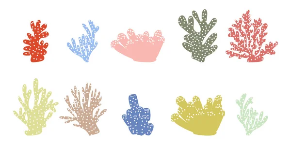 Coral Elemento Subaquático Ilustração Vetorial Estilo Escandinavo Mar Oceano —  Vetores de Stock